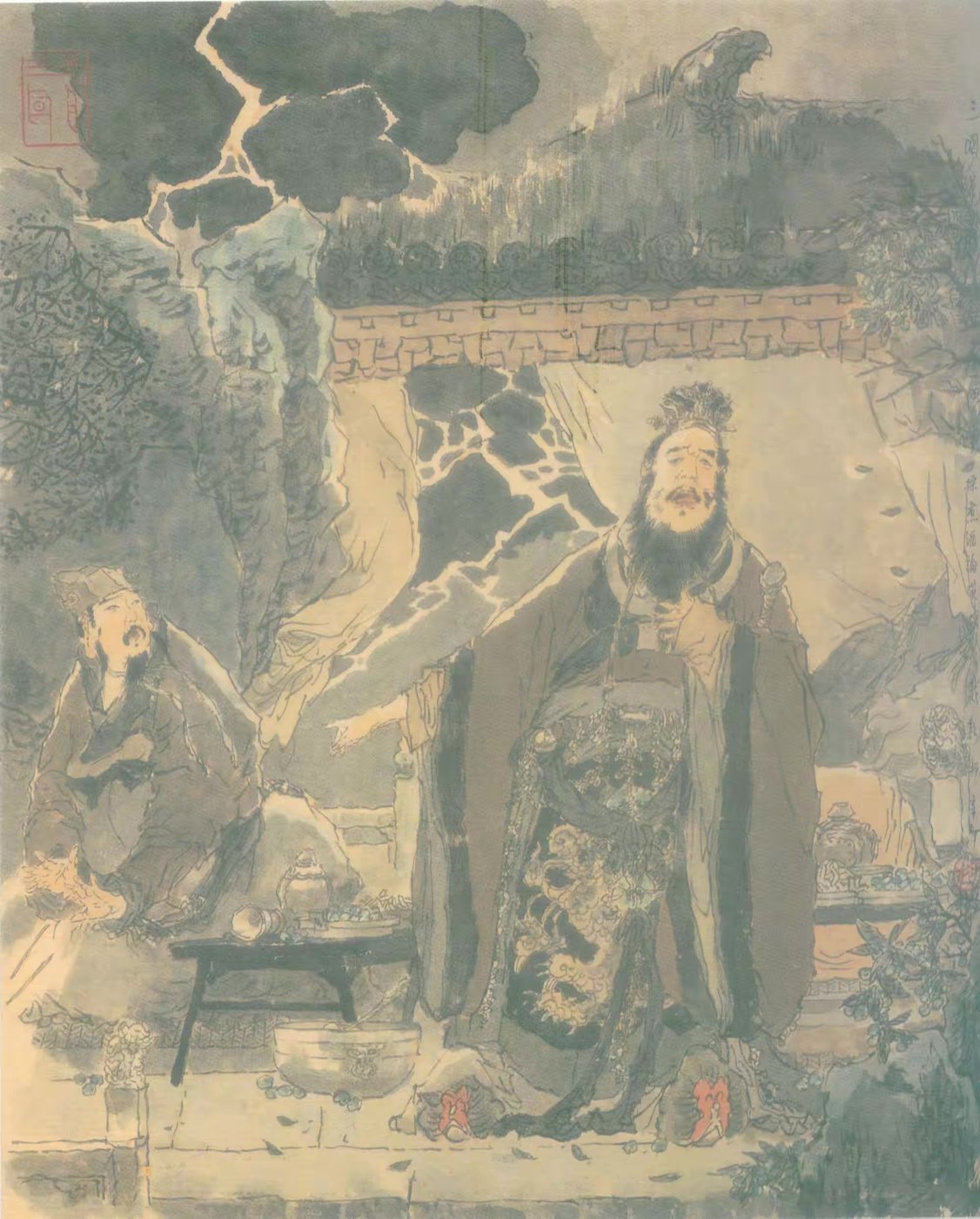 戴敦邦绘三国120图 #021 曹操煮酒论英雄 关公赚城斩车胄